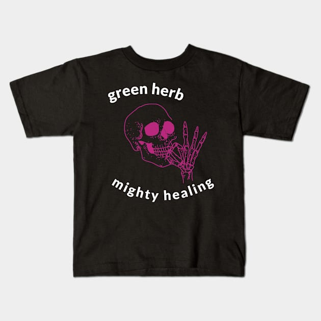 green herb, mighty healing Kids T-Shirt by Zipora